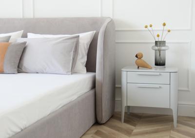 Кровать Ellipsefurniture Кровать двуспальная Classic 140 см (серый, велюр) арт. СF010202140501