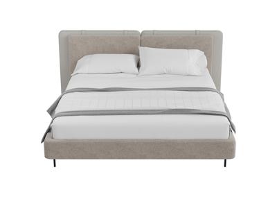 Кровать Ellipsefurniture Кровать двуспальная Hub 180 см (бежевый, экокожа, рогожка) арт. HU010201160401