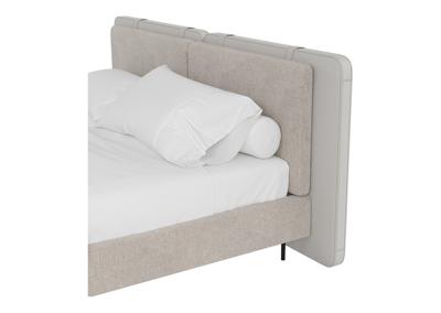 Кровать Ellipsefurniture Кровать двуспальная Hub 180 см (бежевый, экокожа, рогожка) арт. HU010201160401