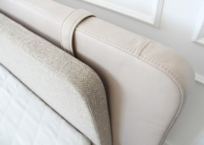 Кровать Ellipsefurniture Кровать двуспальная Hub 140 см (бежевый, экокожа, рогожка) арт. HU010201140401