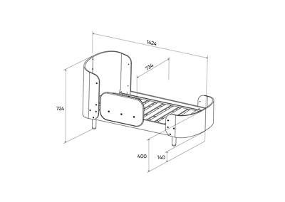 Кровать Ellipsefurniture Кровать KIDI Soft для детей от 2 до 4 лет (бирюзовый) арт. KD010503060101
