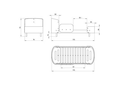 Кровать Ellipsefurniture Кровать KIDI Soft для детей от 3 до 7 лет (молочный, экокожа) арт. KD010207070101