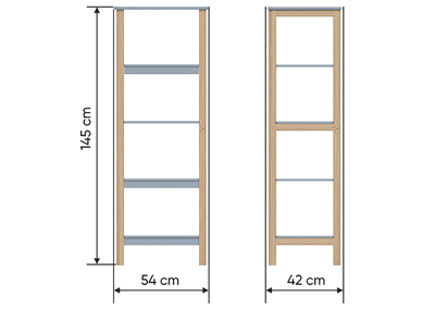 Стеллаж Ellipsefurniture Стеллаж Classic высокий (серый) арт. CLMBRK04010199