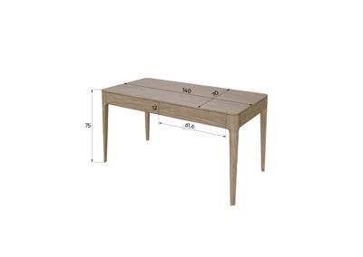 Мебель Ellipsefurniture Стол письменный Type 140*70 см (молочный) арт. TY010305350101