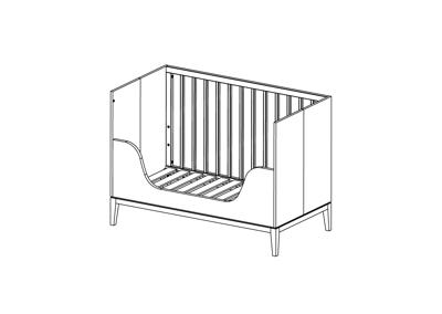 Мебель Ellipsefurniture Бортик-ограничитель для кроватки fjord (темно-серый) арт. FJ034102104