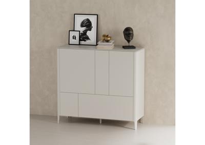 Мебель Ellipsefurniture Шкаф Type 3 двери 2 ящика высота 135 см (серо-бежевый) арт. TY010304360101