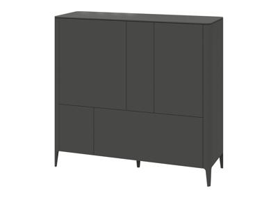Мебель Ellipsefurniture Шкаф Type 3 двери 2 ящика высота 135 см (темно-серый) арт. TY010306360101