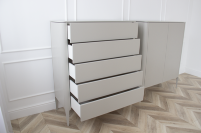 Мебель Ellipsefurniture Комод Type 5 ящиков ширина 100 см (серо-бежевый) арт. TY010304380101