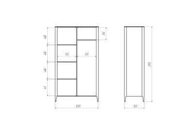 Мебель Ellipsefurniture Шкаф Type 2-х створчатый высокий (серо-бежевый) арт. TY010304420101