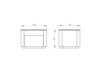 Тумбочка Ellipsefurniture Тумба прикроватная Tammi 2 ящика ширина 50 см (молочный) арт. TM010203150101