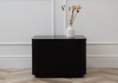 Тумбочка Ellipsefurniture Тумба прикроватная Tammi 2 ящика ширина 50 см (черный) арт. TM010206150101