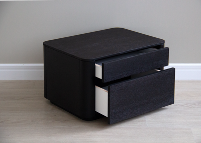 Комод Ellipsefurniture Тумба прикроватная Tammi 2 ящика ширина 60 см (черный) арт. TM010206160101