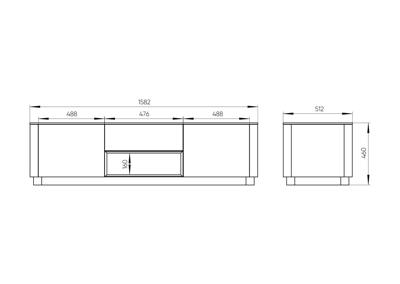 Мебель Ellipsefurniture Тумба Tammi под ТВ ширина 160 см (серый) арт. TM010205100101