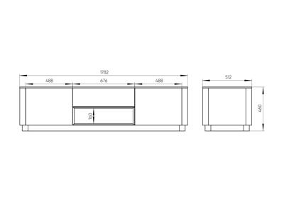 Мебель Ellipsefurniture Тумба Tammi под ТВ ширина 180 см (молочный) арт. TM010203110101