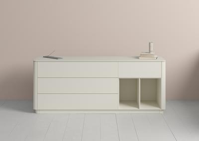 Тумба под ТВ Ellipsefurniture Тумба Tammi 4 ящика 2 полки ширина 180 см (молочный) арт. TM010203090101
