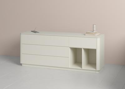 Тумба под ТВ Ellipsefurniture Тумба Tammi 4 ящика 2 полки ширина 180 см (молочный) арт. TM010203090101