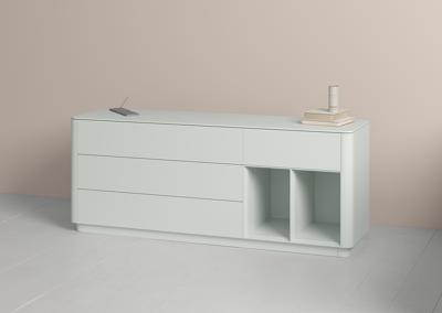 Тумба под ТВ Ellipsefurniture Тумба Tammi 4 ящика 2 полки ширина 180 см (светло-серый) арт. TM010204090101