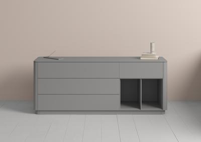 Мебель Ellipsefurniture Тумба Tammi 4 ящика 2 полки ширина 180 см (серый) арт. TM010205090101