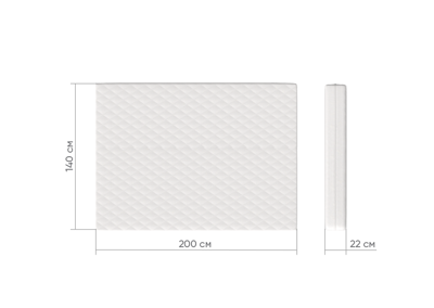 Матрас Ellipsefurniture Матрас кокос/eco-foam/латекс 22 см (140*200 см) арт. ZN-367411