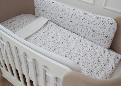 Аксессуар Ellipsefurniture Мягкие бортики для кроватки KIDI soft "Зверушки" (сатин) арт. TX02451933446