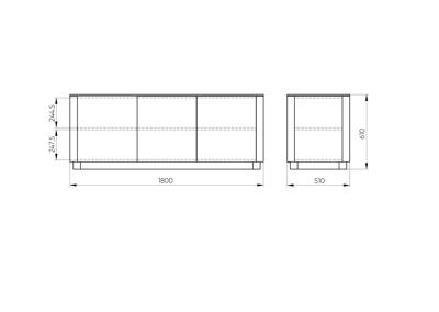Мебель Ellipsefurniture Тумба Tammi 3 двери ширина 180 см (белый) арт. TM010201220101