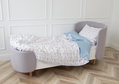 Комплект Ellipsefurniture Комплект постельного белья «Разноцветные буквы» (голубой, сатин) арт. ZN-367432