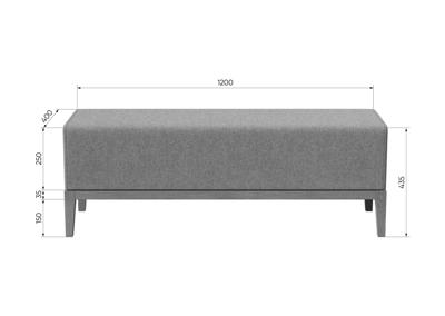 Банкетка Ellipsefurniture Банкетка Fjord 120 см (серый твид, бук) арт. KP010202290701