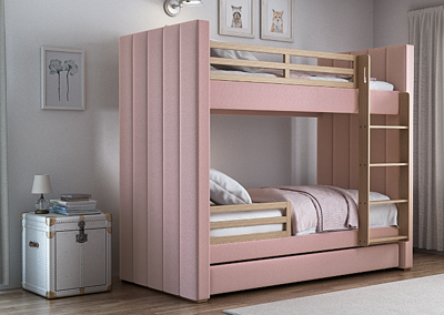Кровать Ellipsefurniture Кровать двухъярусная Cosy антивандальная ткань (розовый) арт. СF010308480101