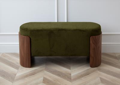 Банкетка Ellipsefurniture Банкетка Lagom 100 см (зеленый, орех) арт. LG010309500101