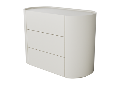 Мебель Ellipsefurniture Комод Lagom 3 ящика ширина 100 см (молочный) арт. LG010305390101