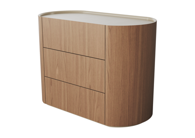 Мебель Ellipsefurniture Комод Lagom 3 ящика ширина 100 см (натуральный дуб, молочный) арт. LG010312390101