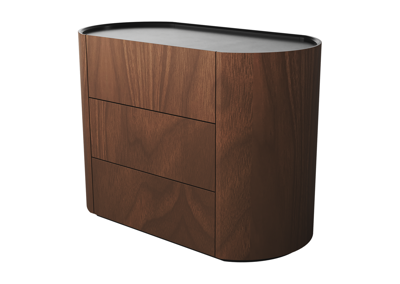 Мебель Ellipsefurniture Комод Lagom 3 ящика ширина 100 см (орех, черный) арт. LG010313390101