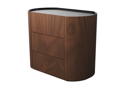 Мебель Ellipsefurniture Комод Lagom 3 ящика ширина 90 см (орех, черный) арт. LG010313550101