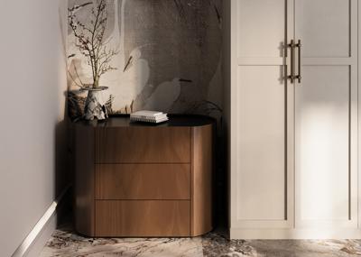 Мебель Ellipsefurniture Комод Lagom 3 ящика ширина 90 см (орех, черный) арт. LG010313550101