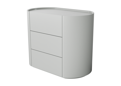 Мебель Ellipsefurniture Комод Lagom 3 ящика ширина 90 см (светло-серый) арт. LG010302550101