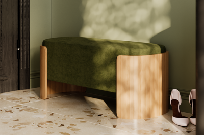 Банкетка Ellipsefurniture Банкетка Lagom 100 см (зеленый, натуральный дуб) арт. LG010309500201