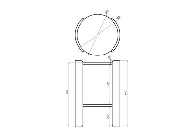 Мебель Ellipsefurniture Столик Lagom D 43 см высота 64 см (белый, орех) арт. LG010301570301