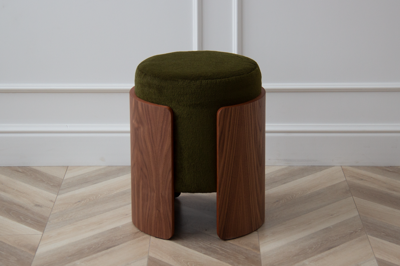 Пуф Ellipsefurniture Пуф Lagom (зеленый, орех) арт. LG010309590201