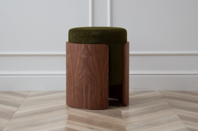 Пуф Ellipsefurniture Пуф Lagom (зеленый, орех) арт. LG010309590201