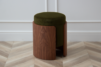 Пуф Ellipsefurniture Пуф Lagom (зеленый, орех) арт. LG010309590201