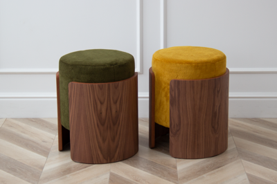 Пуф Ellipsefurniture Пуф Lagom (зеленый, орех) арт. LG010309590201