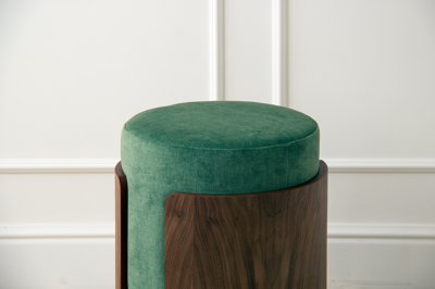 Пуф Ellipsefurniture Пуф Lagom (зелено-голубой FiberGuard, орех) арт. LG010319590301