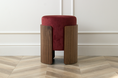 Пуф Ellipsefurniture Пуф Lagom (бордовый FiberGuard, орех) арт. LG010318590301