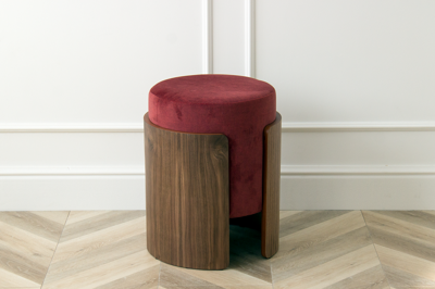 Пуф Ellipsefurniture Пуф Lagom (бордовый FiberGuard, орех) арт. LG010318590301