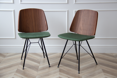 Стол письменный Ellipsefurniture Стул E9.6 (орех / зелено-голубой FiberGuard) арт. EL01011413607