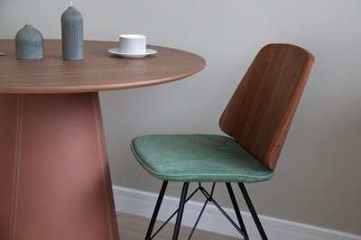 Стол письменный Ellipsefurniture Стул E9.6 (орех / зелено-голубой FiberGuard) арт. EL01011413607