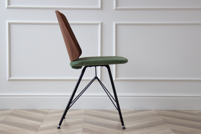 Стол письменный Ellipsefurniture Стул E9.6 (орех / зелено-голубой FiberGuard) арт. EL01011413607