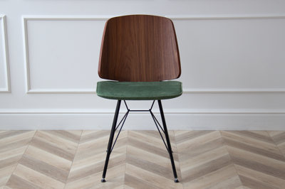 Стол письменный Ellipsefurniture Стул E9.6 (орех / зелено-голубой FiberGuard) арт. EL01011413607