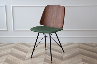 Стол письменный Ellipsefurniture Стул E9.6 (орех / зелено-голубой FiberGuard) арт. EL01011413607