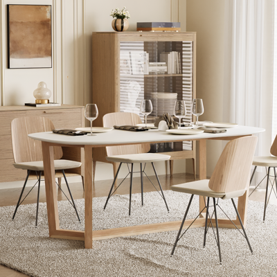 Стол письменный Ellipsefurniture Стул E9.6 (дуб / светло-бежевыи? FiberGuard) арт. EL01011513707